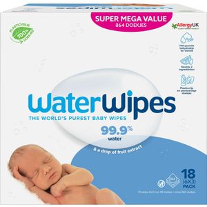 6x WaterWipes Billendoekjes 18 x 48 stuks = 864 doekjes