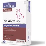 No Worm Pro Ontworming Tabletten Kat 0,5 tot 2 kg 2 tabletten