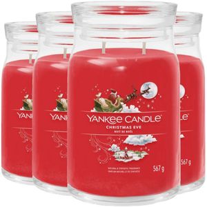 4x Yankee Candle Geurkaars Large Jar Christmas Eve 567 gr