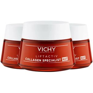 3x Vichy LiftActiv Collagen Specialist Nachtcrème 50 ml