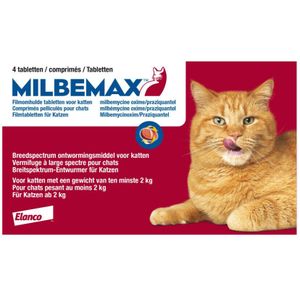 Milbemax Ontworming Tabletten Grote Kat 2 - 12 kg 2 x 2 tabletten