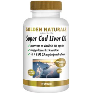 2x Golden Naturals Super Cod Liver Oil 180 softgels