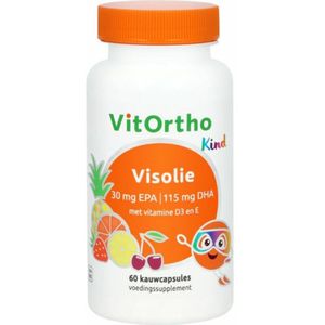 2x Vitortho Visolie 30 mg EPA - 115 mg DHA Kind 60 kauwtabletten