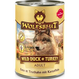 6x Wolfsblut Adult Wild Eend & Kalkoen Hondenvoer 395 gr
