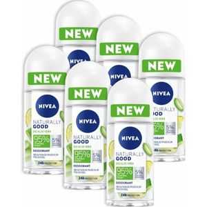 6x NIVEA Deodorant Roller Naturally Good Aloe Vera 50 ml