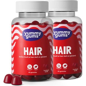 Yummygums - Hair - Multivitaminen - 60 Gummies - Suikervrij - Frambozensmaak