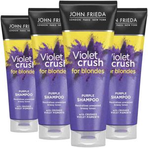 4x John Frieda Violet Crush Shampoo Purple 250 ml