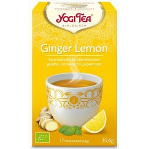 6x Yogi tea Ginger Lemon Biologisch 17 stuks