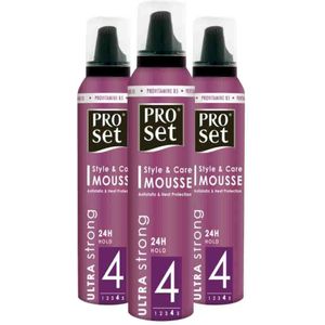Proset Haarmousse Ultra Sterk - 3 x 250 ml - Voordeelverpakking