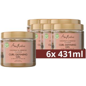 6x Shea Moisture Curl Defining Haargel Coconut & Hibiscus + Flaxseed 431 ml