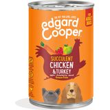 6x Edgard & Cooper Blik Vers Vlees Hondenvoer Kip - Kalkoen 400 gr