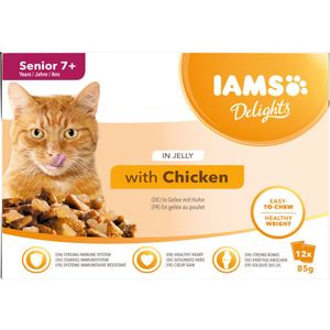 Iams Delights Pouch Multipack Senior Chicken Jelly 12 x 85 gr