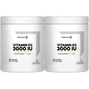 2x Body & Fit Vitamine D3 - 3000 IU 180 capsules