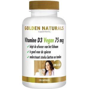 2x Golden Naturals Vitamine D3 75 mcg Vegan 120 capsules