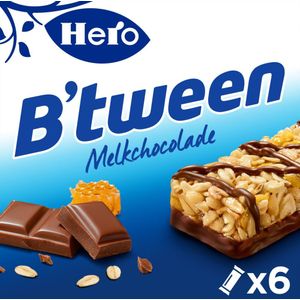 3x Hero B'tween Mueslireep Melkchocolade 6x25 gr