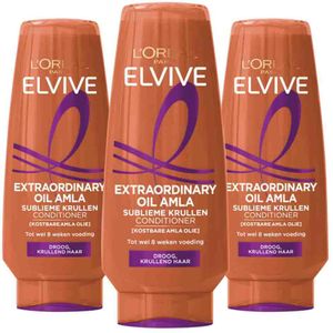 3x L'Oréal Elvive Extraordinary Oil Krulverzorging Conditioner 200 ml