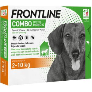 Frontline Combo Spot On Anti Vlooien en Teken Druppels Hond 2 - 10 kg 6 pipetten