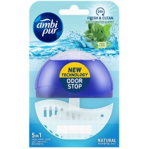 12x Ambi Pur Toiletblok Starterkit 5in1 Fresh Water & Mint
