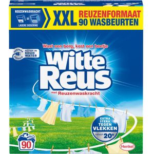 1+1 gratis: Witte Reus Waspoeder Wit 90 Wasbeurten 4,5 kg