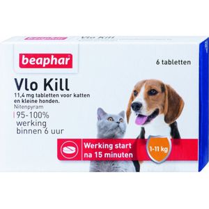 Beaphar Vlo Kill Anti Vlooien Tabletten Hond 1 -11 kg 6 tabletten