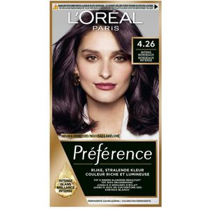 3x L'Oréal Préférence Permanente Haarkleuring 4.26 Intens Bordeaux