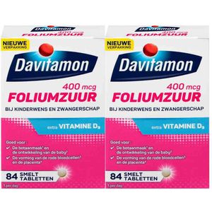 2x Davitamon Foliumzuur 84 smelttabletten