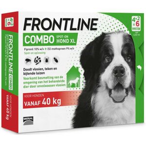 Frontline Combo Spot On Anti Vlooien en Teken Druppels Hond vanaf 40 kg 6 pipetten