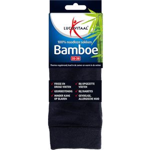 Lucovitaal Bamboe Sok Lang Blauw Maat 35-38 1 paar