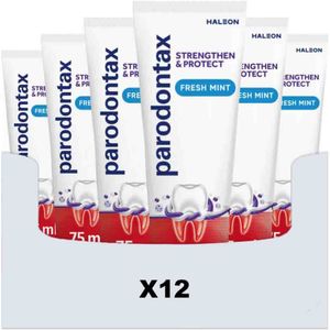 12x Parodontax Strenghten & Protect Tandpasta Fresh Mint 75 ml