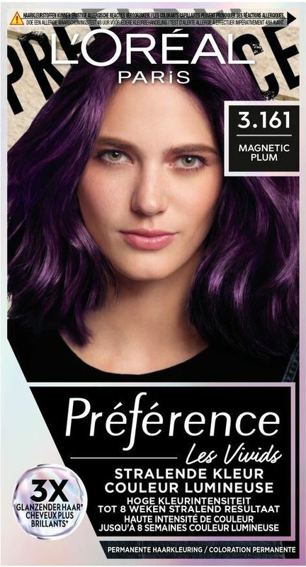 6x L'Oréal Preference Vivids Haarkleuring 3.161 Magnetic Plum