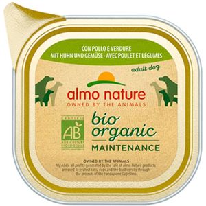 32x Almo Nature Bio Organic Maintenance Hondenvoer Kip en Groenten 100 gr