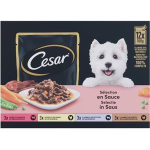 4x Cesar Maaltijdzakjes in Saus 12 x 100 gr