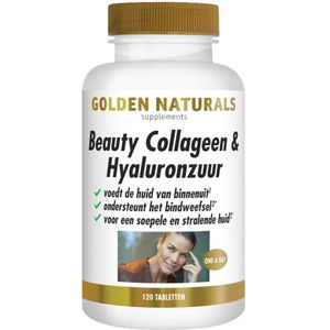 2x Golden Naturals Collageen & Hyaluronzuur 120 tabletten