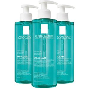 3x La Roche Posay Effaclar Zuiverende Micro-Peeling Gel 400 ml