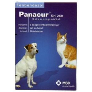 Panacur Ontworming Tabletten Hond - Kat 250 mg 10 tabletten