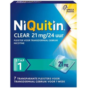 Niquitin Clear Nicotinepleisters 21 mg Stap 1 7 stuks