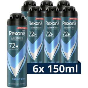 6x Rexona Men Deodorant Spray Advanced Protection Cobalt Dry 150 ml