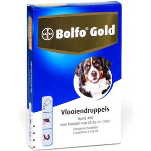 Bolfo Gold Hond Vlooiendruppels Hond vanaf 25 kg 2 pipetten