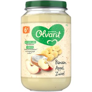 6x Olvarit Fruithapje 6m Banaan Appel Yoghurt 200 gr