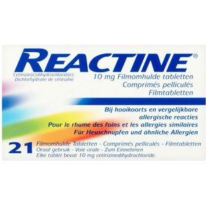 Reactine Hooikoorts 10mg 21 tabletten