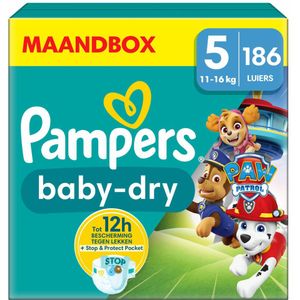 Pampers Baby Dry Luiers Paw Patrol Maat 5 (11-16 kg) 186 stuks