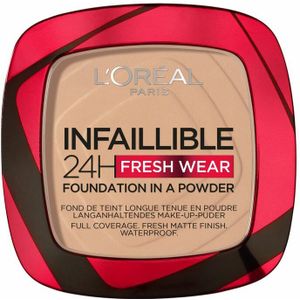 2x L'Oréal Infaillible 24H Fresh Wear Foundation Poeder 130 True Beige 8 gr