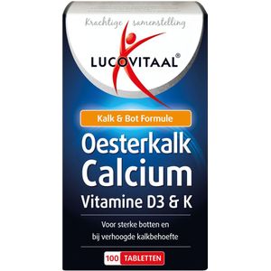 2+2 gratis: Lucovitaal Oesterkalk Calcium Vitamine D3 & K 100 tabletten