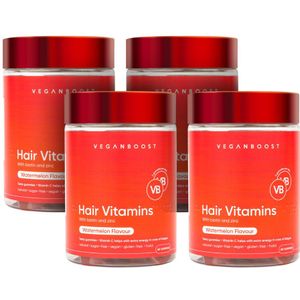 4x Veganboost Hair Vitamins Watermeloen 60 gummies