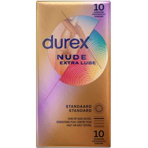 2x Durex Condooms Nude Extra Lube 10 stuks
