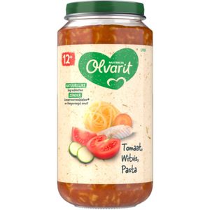 6x Olvarit Maaltijd 12+m Tomaat Witvis Pasta 250 gr