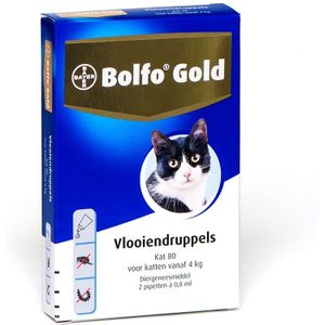 Bolfo Gold Anti Vlooiendruppels Kat vanaf 4 kg 2 pipetten