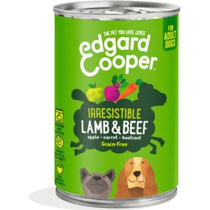 6x Edgard & Cooper Blik Vers Vlees Hondenvoer Lam - Rund 400 gr