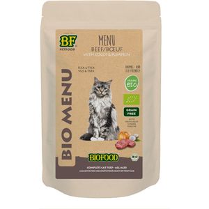 20x BF Petfood Biofood Kat Organic Rund Menu 100 gr