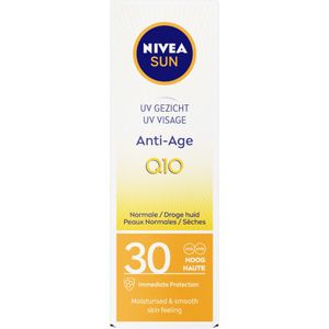 3x Nivea Sun Anti-Age Q10 Zonnecrème Gezicht SPF 30 50 ml